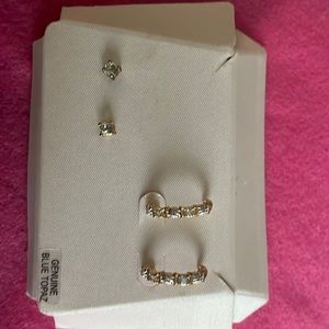 Vintage 925 Blue Topaz earrings